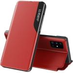 Rote Samsung Galaxy S21 5G Hüllen Art: Flip Cases aus Leder mit Sichtfenster 