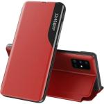 Rote Samsung Galaxy S21 5G Hüllen Art: Flip Cases aus Leder mit Sichtfenster 