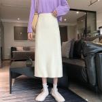 Khakifarbene Midi High Waist Röcke & Taillenröcke aus Wolle Handwäsche für Damen Einheitsgröße Große Größen für den für den Herbst 
