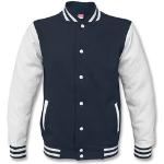 Marineblaue Gestreifte Sportliche College-Jacken & Baseball-Jacken aus Baumwolle für Herren Größe L 