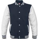 Marineblaue Sportliche College-Jacken aus Baumwolle für Herren Größe L 