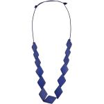 Blaue Rautenmuster Elegante Collezione Alessandro Holzketten aus Holz handgemacht für Damen 