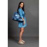 Blaue Collezione Alessandro Lederhandtaschen mit Reißverschluss aus Veloursleder für Damen 