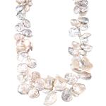 Weiße Wenz Perlenketten aus Gelbgold für Damen 
