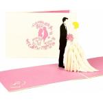 Pinke Glückwunschkarten zur Hochzeit aus Papier 