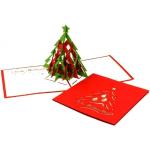Rote Weihnachtskarten mit Baummotiv 