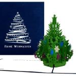 Blaue Weihnachtskarten mit Baummotiv 