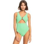 Grüne V-Ausschnitt Badeanzüge mit hohem Beinausschnitt für Damen Größe L 