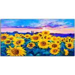 Moderne Sonnenblumenbilder aus Metall 50x100 