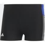 Schwarze Color Blocking adidas Boxer-Badehosen für Herren Größe M 
