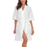 Reduzierte Weiße Mini Bademäntel kurz aus Baumwolle für Damen Größe XXL für den für den Sommer 