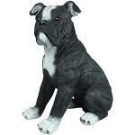 Schwarze 32 cm colourliving Hundefiguren glänzend aus Kunststein 