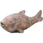 colourliving Fisch Figur XL 49 cm in Terrakotta/Stein-Optik Teichdeko Fischfigur für Gartenteich