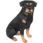 Schwarze 30 cm colourliving Dekohunde mit Hundemotiv aus Kunststein 