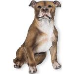 Braune 33 cm colourliving Dekohunde mit Hundemotiv aus Kunststein 