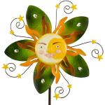 colourliving Windspiel Sunface Summer Metallwindrad Sonne Garten Deko