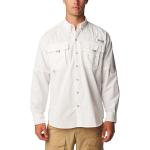 Weiße Langärmelige Columbia Bahama Herrenlangarmhemden mit Klettverschluss aus Nylon Größe XXL 
