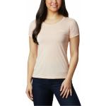 Reduzierte Peachfarbene Kurzärmelige T-Shirts aus Viskose für Damen Größe S 
