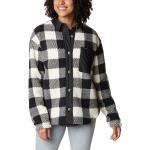 Schwarze Columbia Shirtjacken aus Fleece für Damen Größe XL für den für den Winter 