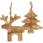 Braune Rustikale Weihnachtsanhänger aus Holz 