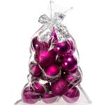 Fuchsiafarbene Christbaumkugeln & Weihnachtsbaumkugeln matt aus Kunststoff zum Hängen 