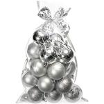 Reduzierte Silberne Runde Christbaumkugeln & Weihnachtsbaumkugeln matt aus Kunststoff bruchsicher 