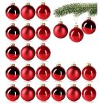 Reduzierte Rubinrote Runde Christbaumkugeln & Weihnachtsbaumkugeln matt zum Hängen 