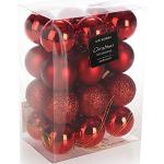 Reduzierte Rote Runde Christbaumkugeln & Weihnachtsbaumkugeln aus Kunststoff 1-teilig 
