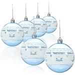 Reduzierte Eisblaue Runde Christbaumkugeln & Weihnachtsbaumkugeln aus Kunststoff bruchsicher 