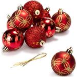 Reduzierte Rote Runde Christbaumkugeln & Weihnachtsbaumkugeln matt aus Kunststoff zum Hängen 