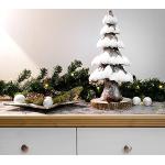 Hellbraune 38 cm Künstliche Weihnachtsbäume mit Schnee 