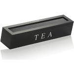 Schwarze Teeboxen aus Holz mit Deckel 