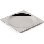 Silberne Quadratische Teller aus Edelstahl 4-teilig 