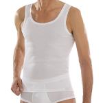 Weiße COMAZO Feinripp-Unterhemden aus Baumwolle für Herren Größe M Große Größen 3-teilig 