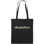 Comedy Bags - Shameless - Logo - Jutebeutel - Lange Henkel - 38x42cm - Farbe: Schwarz/Beige