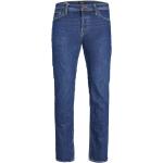 Blaue Jack & Jones Mike 5-Pocket Jeans mit Reißverschluss aus Denim für Herren Größe XL 