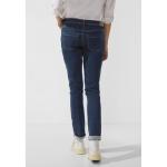 Reduzierte Indigofarbene Casual Street One Slim Fit Jeans mit Reißverschluss aus Baumwolle enganliegend für Damen Größe XXL 