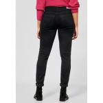 Schwarze Sportliche Street One Slim Fit Jeans mit Reißverschluss aus Baumwolle für Damen Größe XXL 