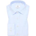 Pastellblaue Elegante Eterna Kentkragen Hemden mit Kent-Kragen aus Twill für Herren für den für den Sommer 