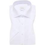 Weiße Kurzärmelige Eterna Kentkragen Shirts mit Tasche aus Baumwolle für Herren Übergrößen für den für den Sommer 