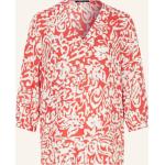 Lachsfarbene 3/4-ärmelige Comma V-Ausschnitt Blusenshirts & Schlusen aus Viskose für Damen Größe M 
