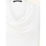 Weiße Comma Wasserfall-Ausschnitt Blusentops aus Jersey für Damen Größe L für den für den Sommer 
