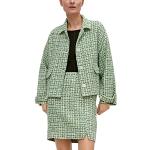 Reduzierte Grüne Comma Mini Kurzjacken & Cropped-Jackets mit Knopf aus Taft Cropped für Damen Größe M 