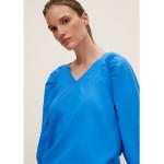 Reduzierte Blaue Casual 3/4-ärmelige Comma Casual Identity V-Ausschnitt Tunika-Blusen trocknergeeignet für Damen Größe XS 