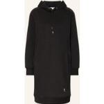 Schwarze Casual Langärmelige Comma Casual Identity Winterkleider aus Baumwolle mit Kapuze für Damen Größe S 