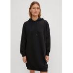 Reduzierte Schwarze Casual Langärmelige Comma Casual Identity Mini Sweatkleider aus Baumwollmischung mit Kapuze für Damen Größe XS 