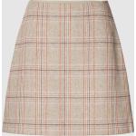 Reduzierte Beige Karo Casual Comma Casual Identity Mini Wollröcke aus Polyester für Damen Größe L 