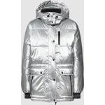 Silberne Gesteppte Casual Comma Casual Identity Winterjacken aus Baumwolle mit Kapuze für Damen Größe XS 
