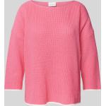 Pinke Casual 3/4-ärmelige Comma Casual Identity Strickpullover aus Baumwolle für Damen Größe M 