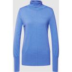 Hellblaue Unifarbene Casual Comma Casual Identity Rollkragen Kaschmir-Pullover aus Polyamid für Damen Größe L 